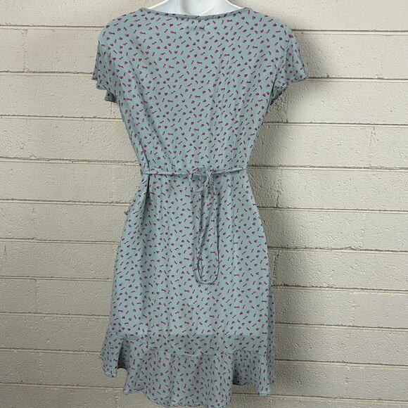 Urban Outfitters Kimichi Blue Pins And Needles Ruffle Wrap Mini Dress si… - Picture 8 of 10